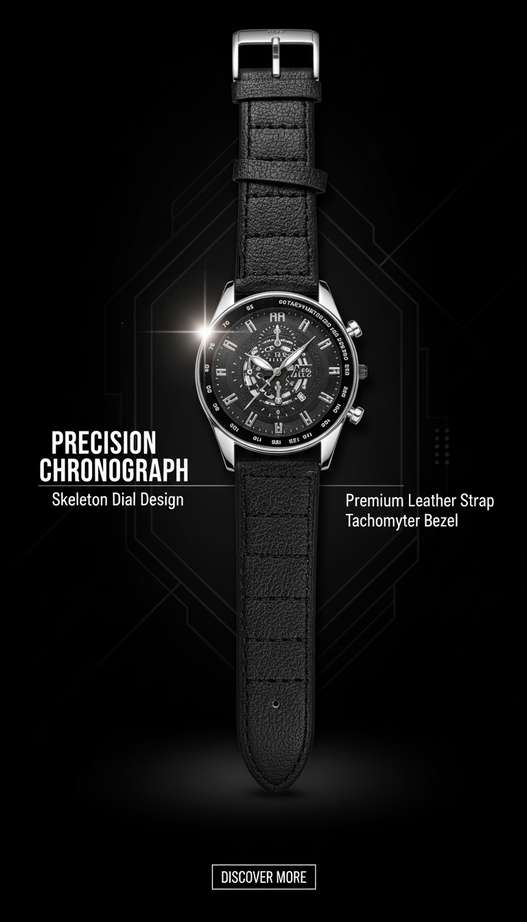 Vitz Vogue Black Men Watch