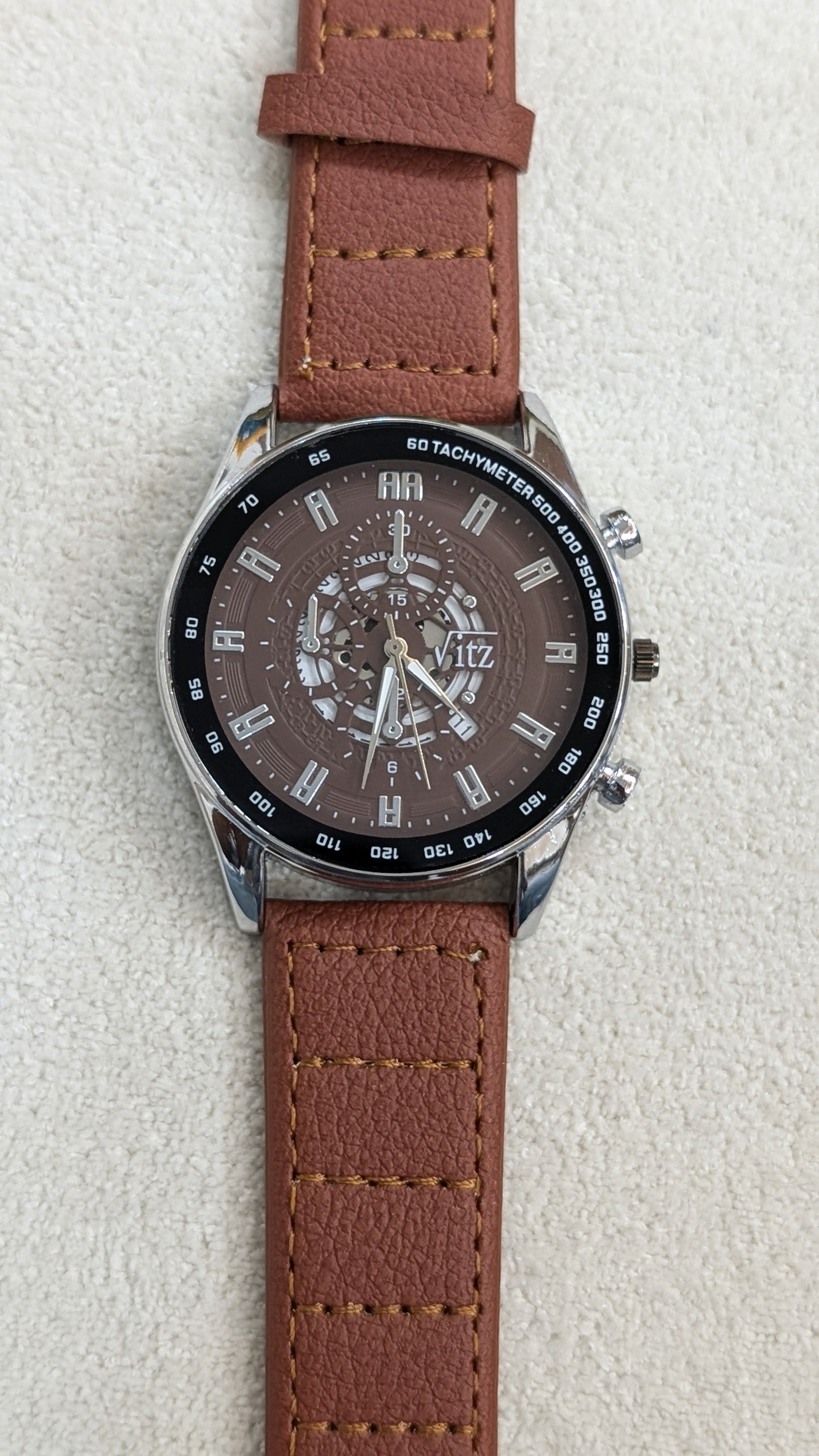 Vitz Vogue Brown Men Watch