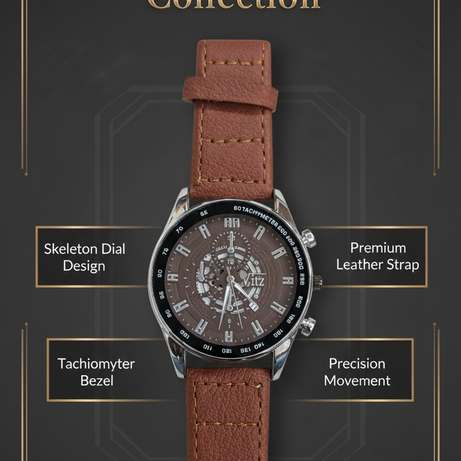 Vitz Vogue Brown Men Watch