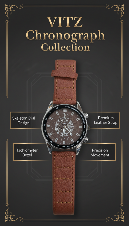 Vitz Vogue Brown Men Watch