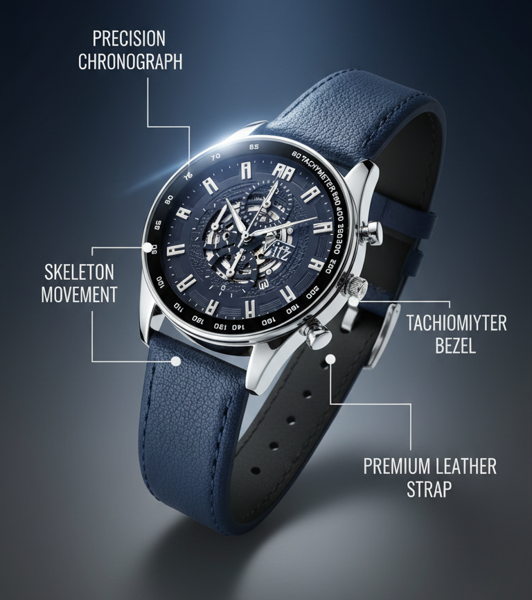 Vitz Vogue Navy Blue Men Watch