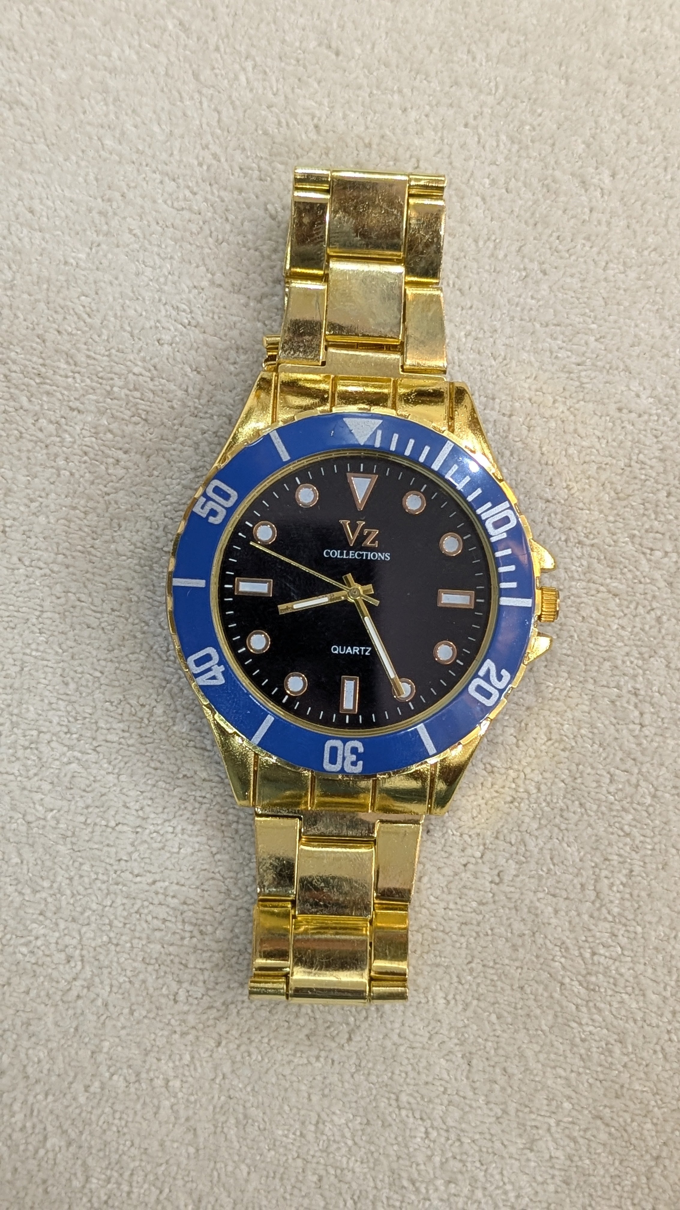 VZ Aurelia Golden Round Blue Man Watch