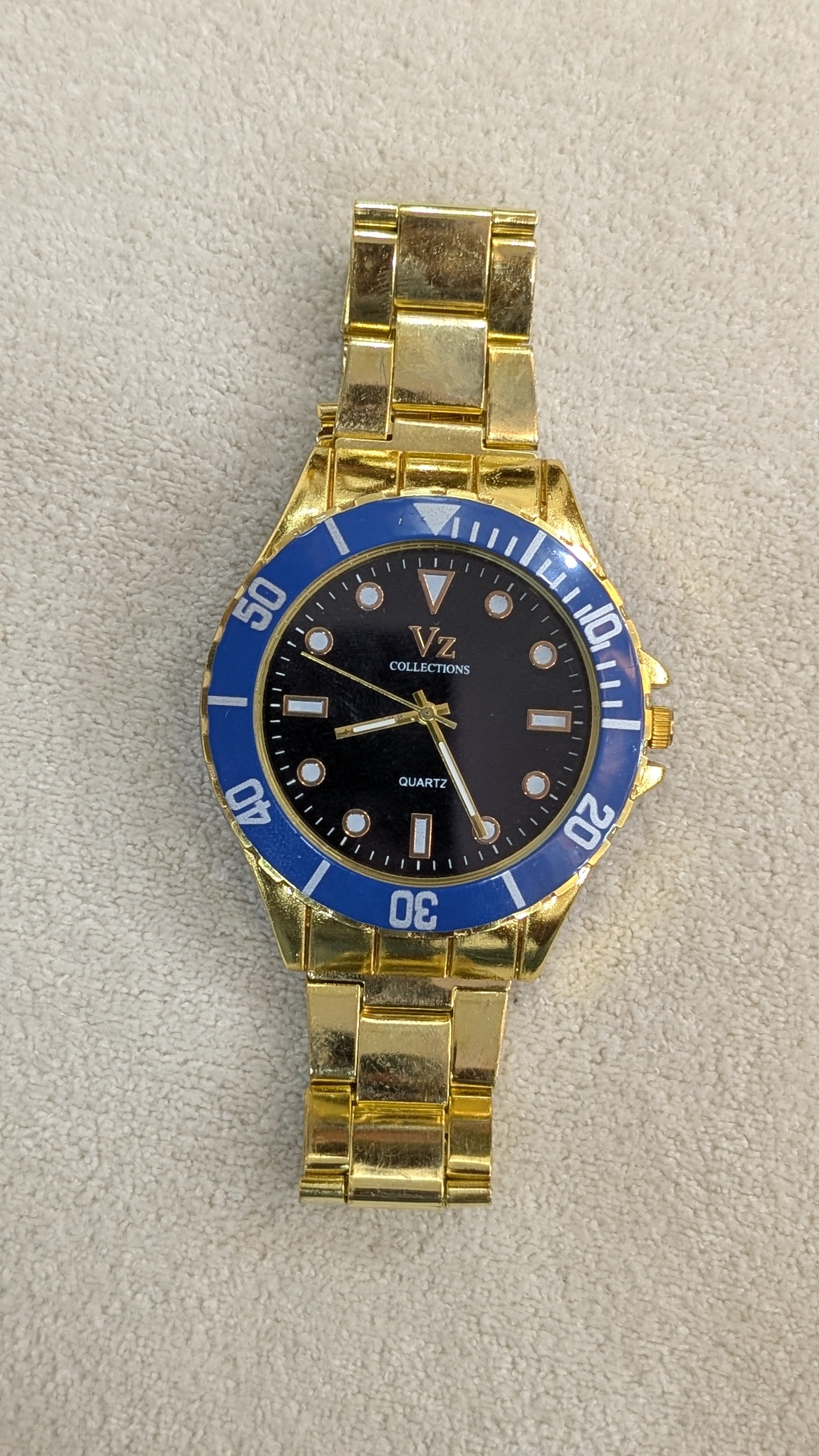 VZ Aurelia Golden Round Blue Man Watch