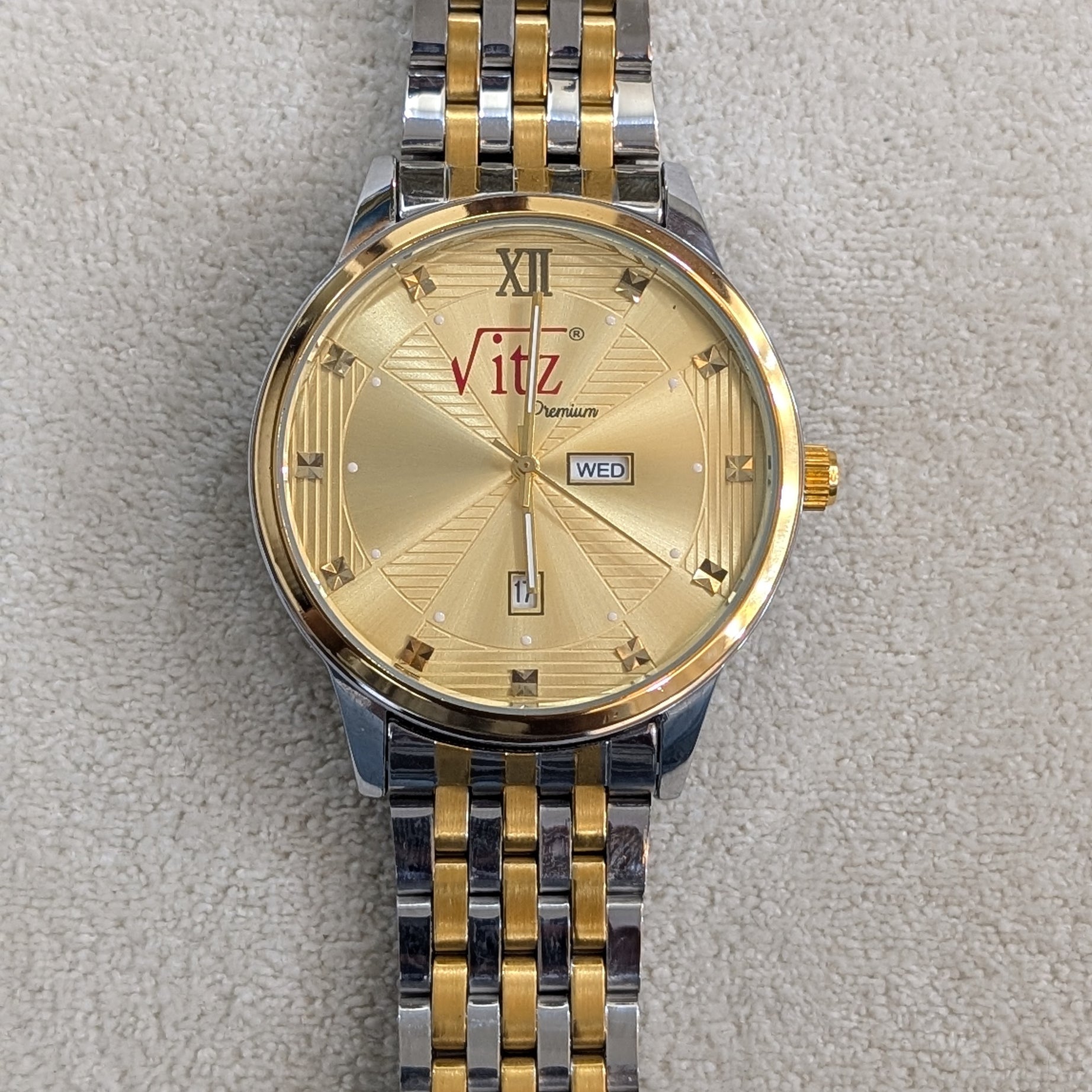 Vitz PrimeX Golden & Silver Touch Men Watch