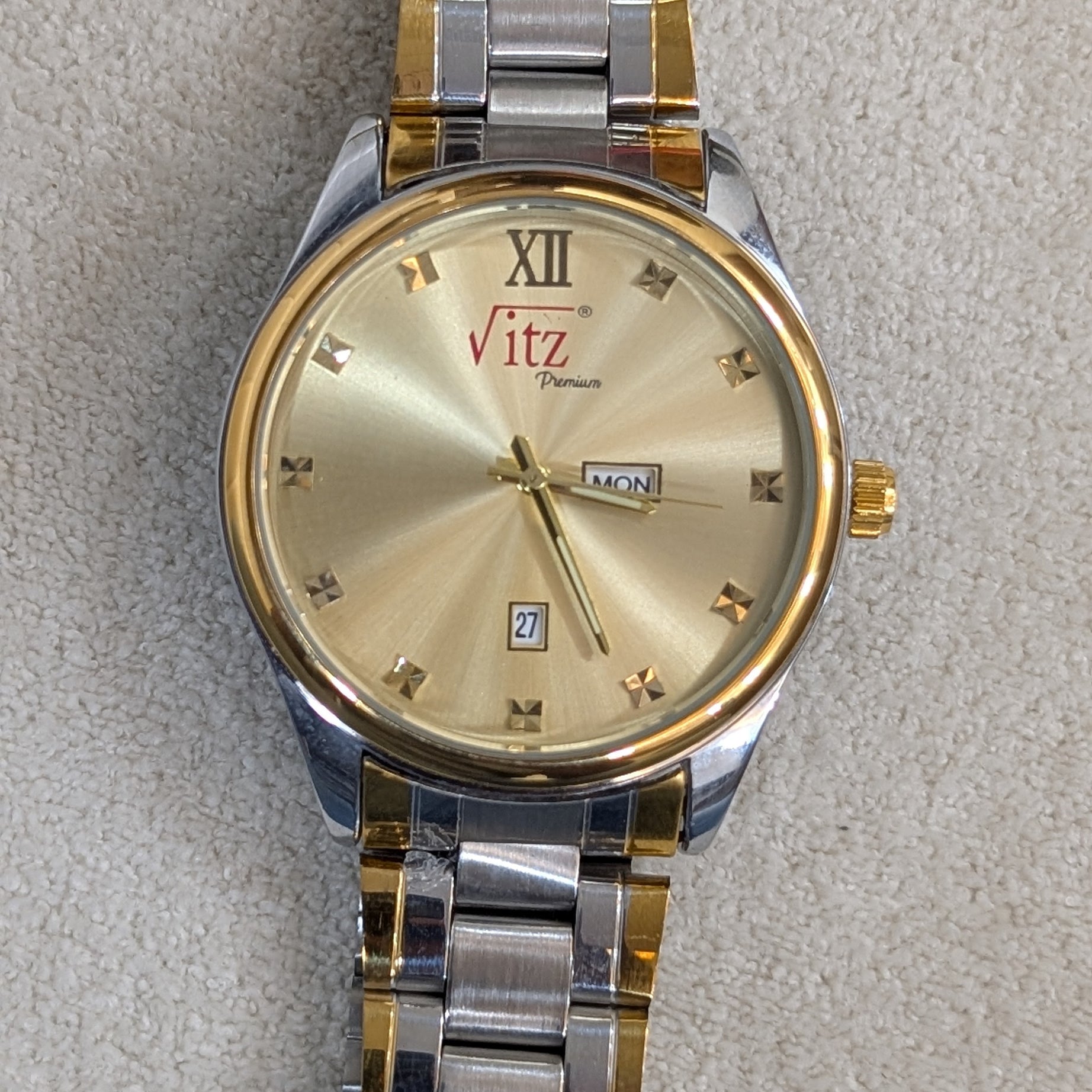 Vitz PrimeX Silver & Golden Touch Men Watch