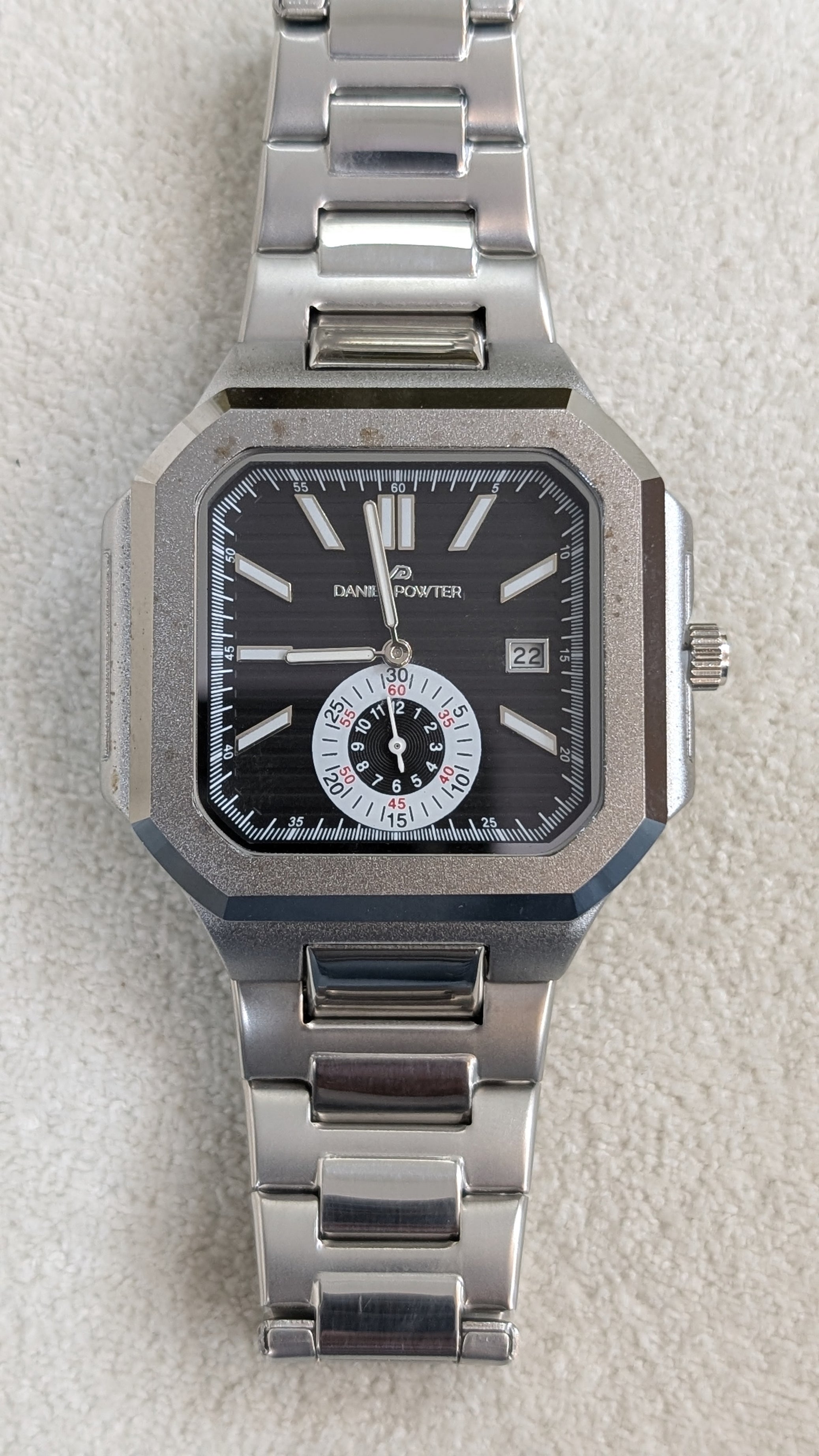 Danel Power Silver & Black Dial Men Watch