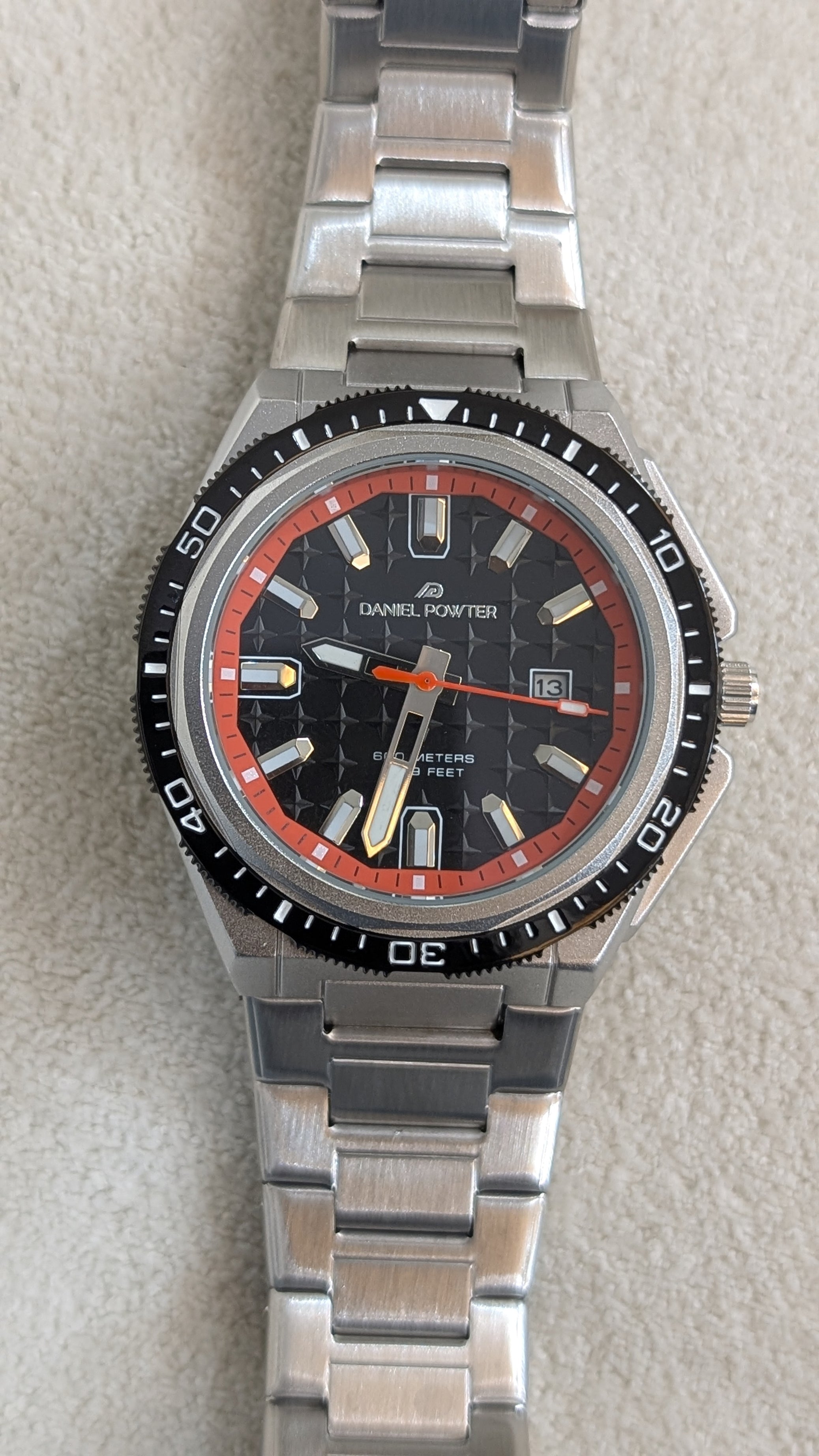 Danel Imperial Silver & Black Dial with Red & Black Shade Men Watch