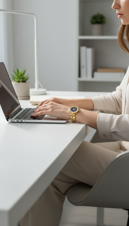 Danel Noble Golden & Black Dial Women Watch