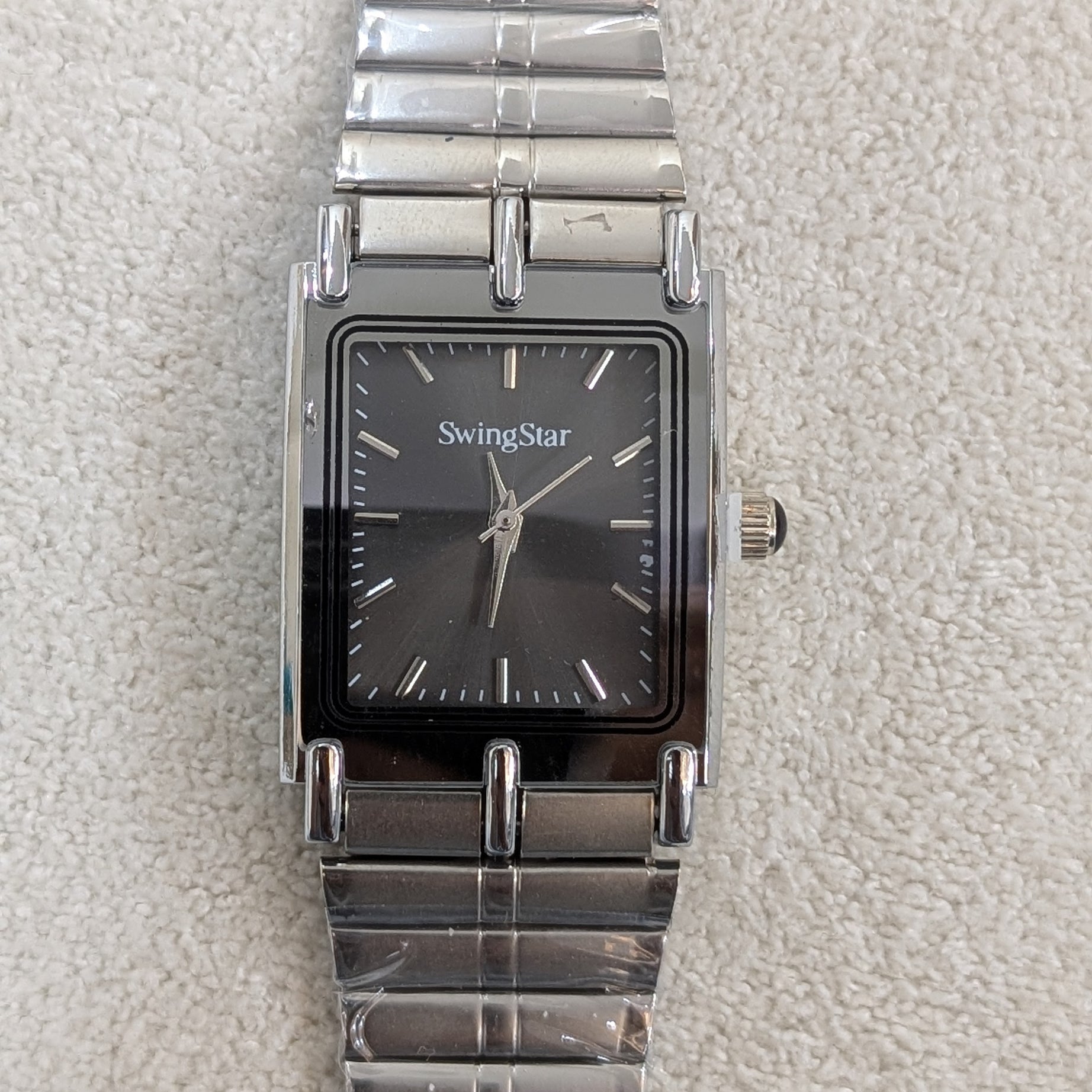 Swingstar Silver & Black Dial Man Watch