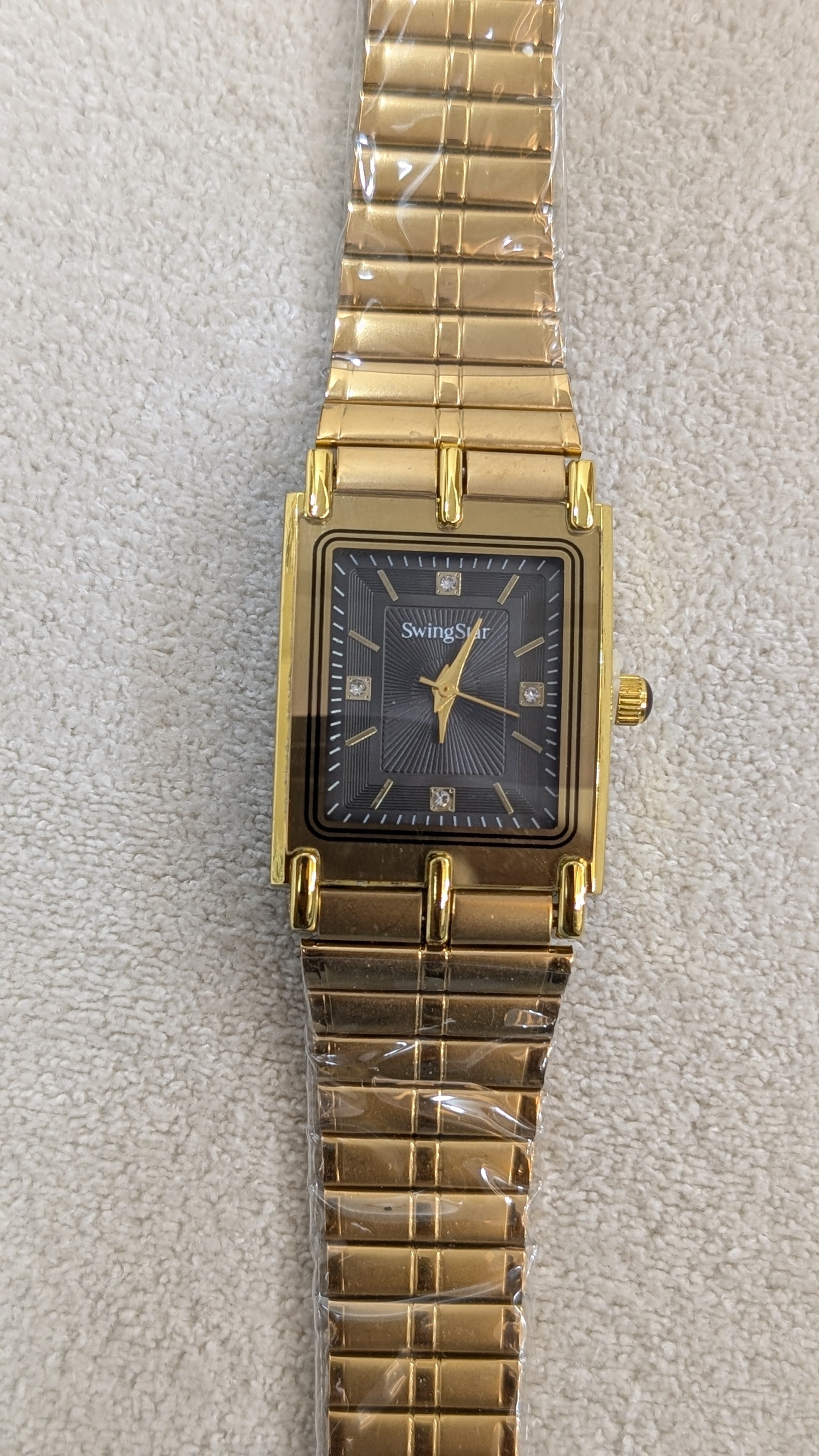 Swingstar Golden & Black Dial Man Watch
