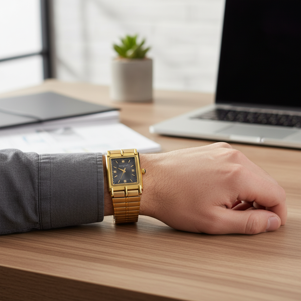 Swingstar Golden & Black Dial Man Watch