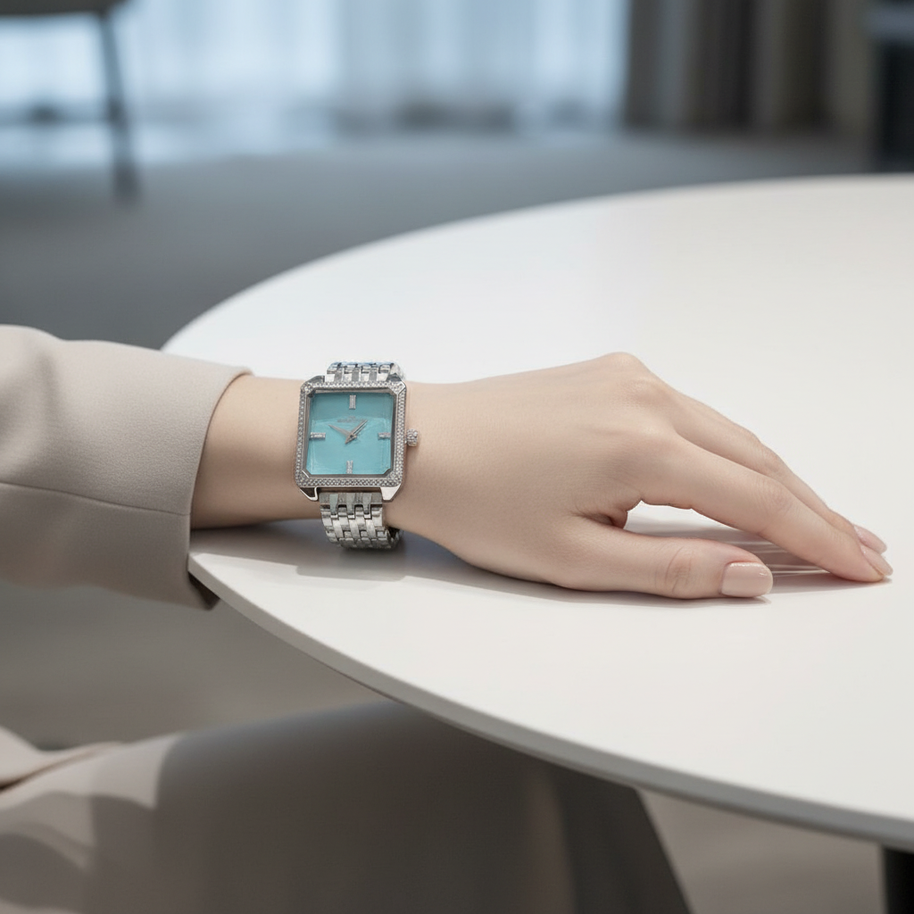 Danel Noble Silver with Sky Blue Dial Women Watch