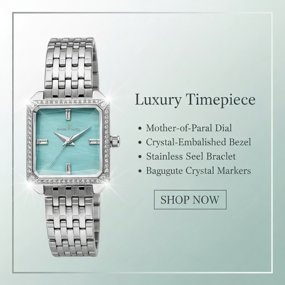Danel Noble Silver with Sky Blue Dial Women Watch