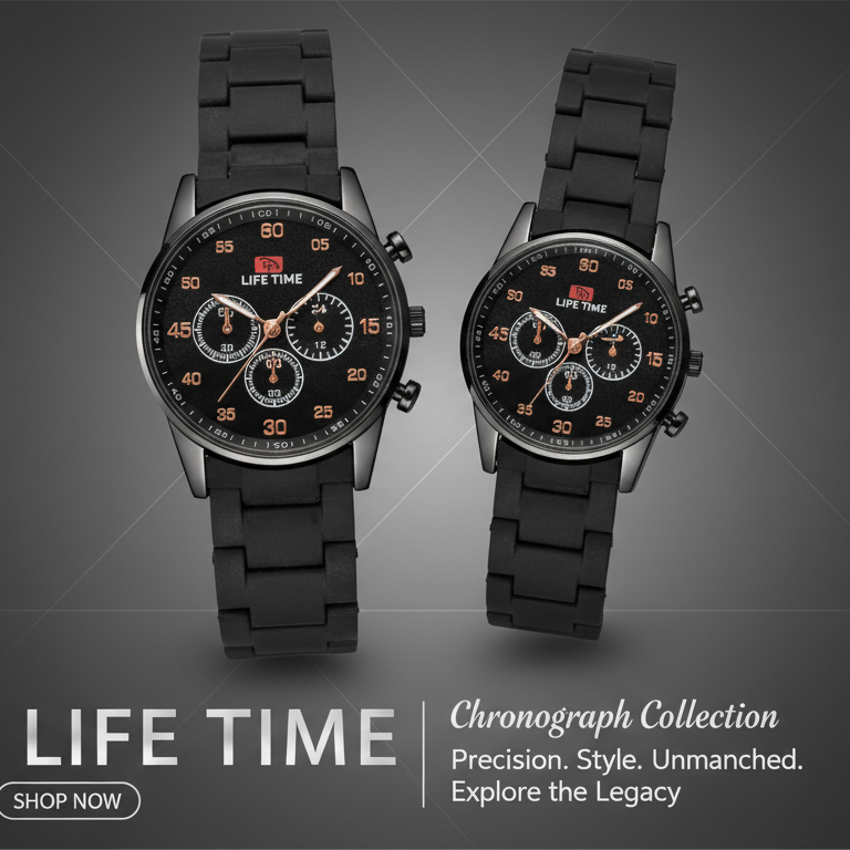 LT Royal Classic Black Couple Watch Set