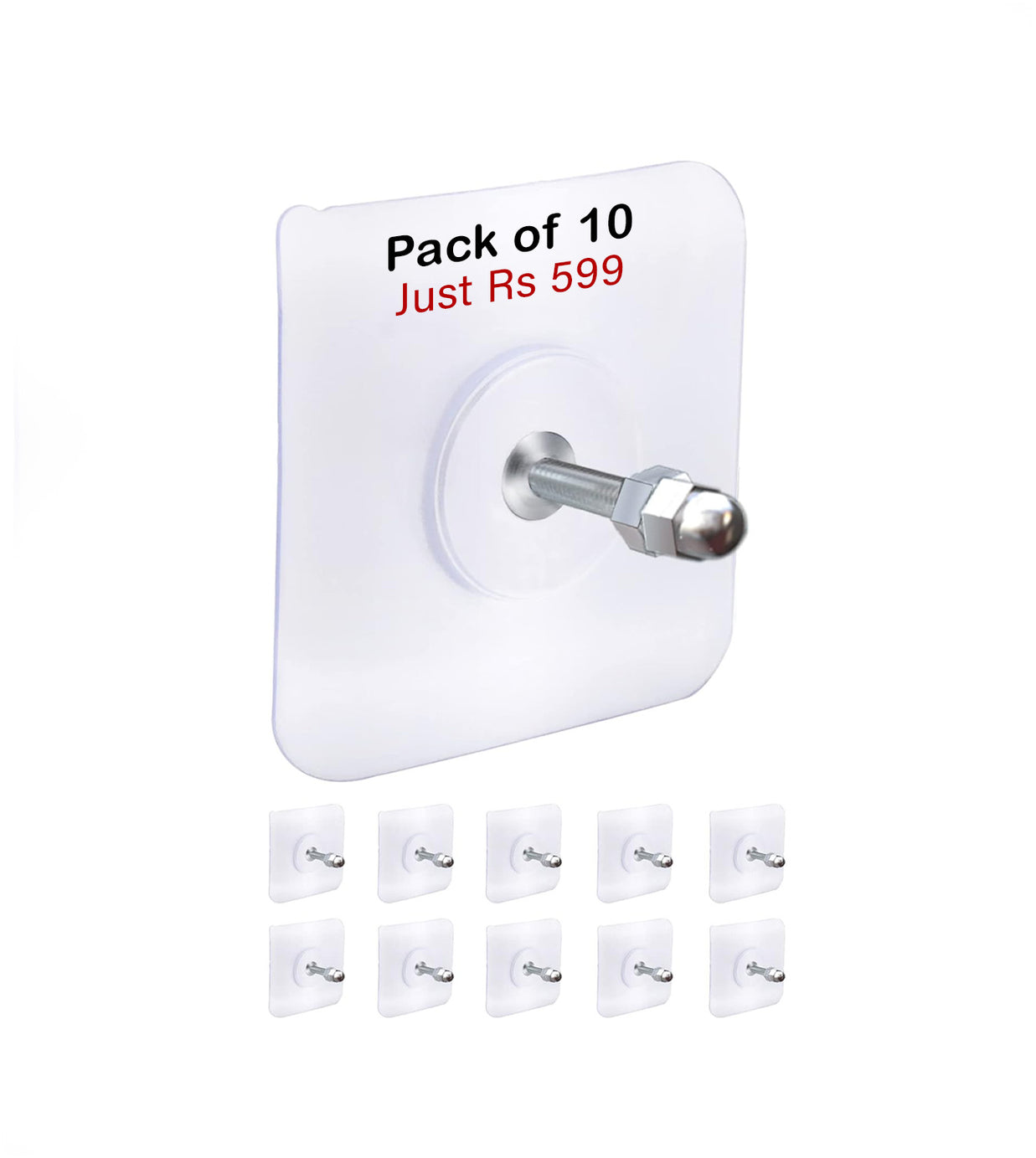 Punch Free Self Adhesive Screw Wall Hook For Home and Outdoor Use