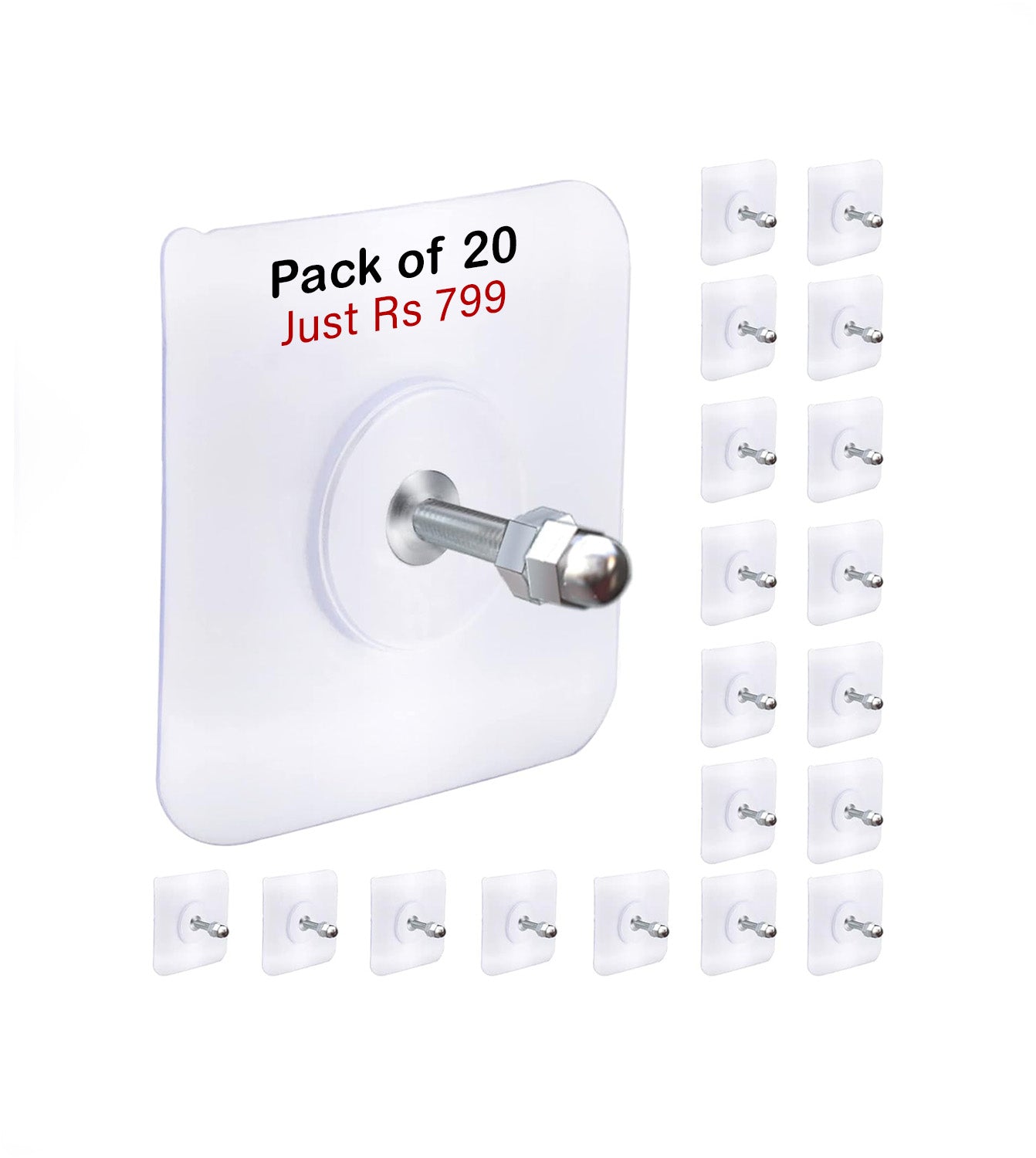 Strong Punch Free Self Adhesive Wall Screw Rod Hooks and Nail Mounting Hang Kit