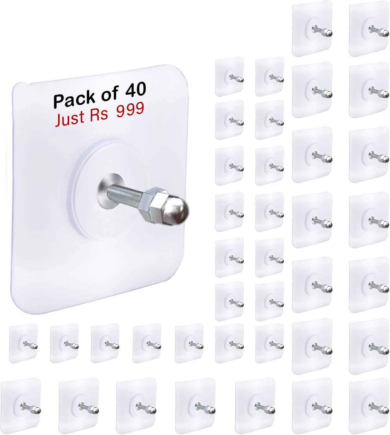 Strong Punch Free Self Adhesive Wall Screw Rod Hooks and Nail Mounting Hang Kit