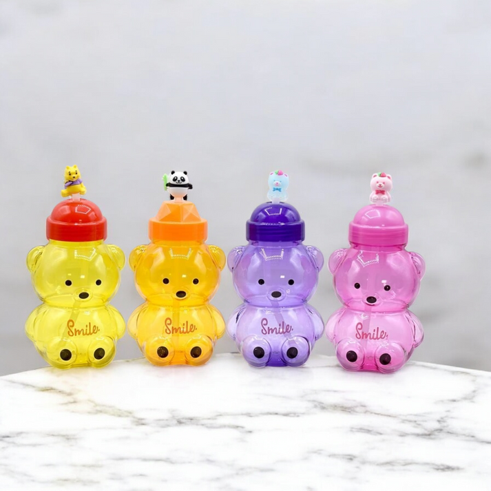 (Pack of 2) Fama and Uzzi Bear Straw Water Bottle For Kids