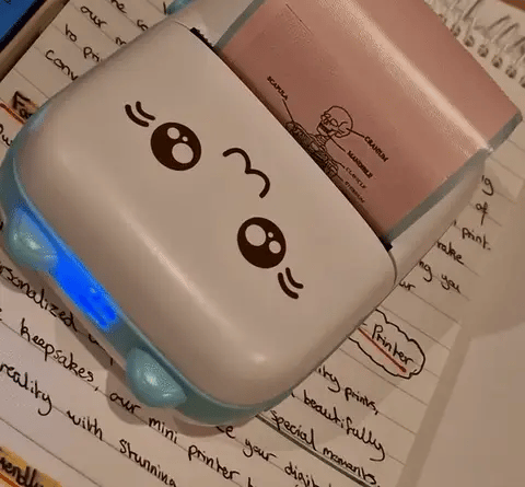 Imported Mini Portable Bluetooth Thermal Printer in Pocket Size for Black and White Ink Less Printing for Creating Adhesive Label and Stickers