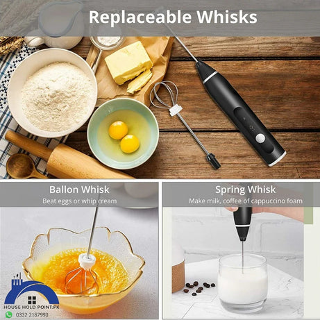 2 In 1 Electric Rechargeable Handheld Coffee and Egg Beater and Mixer &amp; Milk Frother