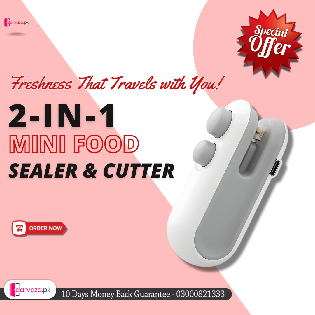 Rechargeable 2 in 1 Portable Mini Food Bag Heat Sealer And Cutter For Home and Outdoor Use
