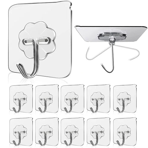 Wall Adhesive Hooks (10 Pcs)