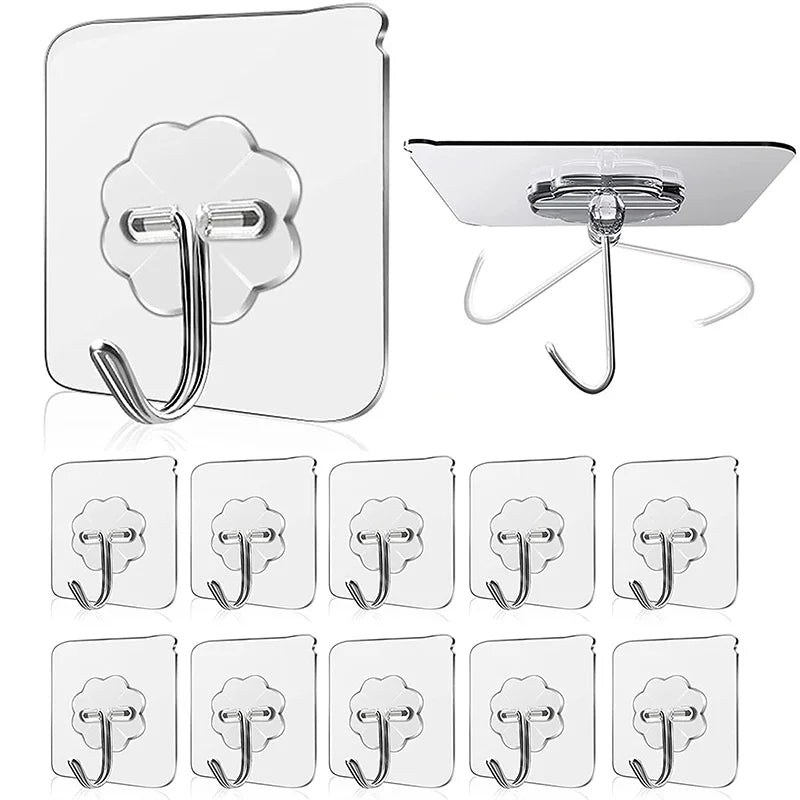 Wall Adhesive Hooks (10 Pcs)