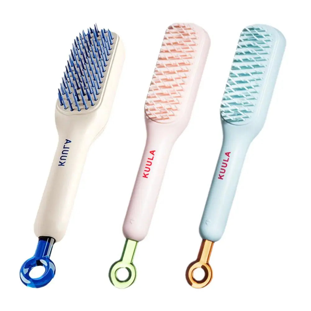 Self Cleaning Magic Retractable Hair Brush and Massage Anti-static, Cleaning Hair Smoothing and Beauty Hair