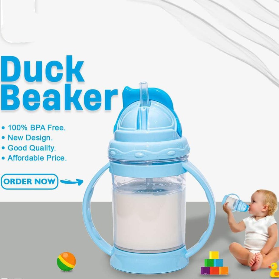 Baby Juice Feeder Duck Sipper Grip and Sip Beaker Bottle for Kids