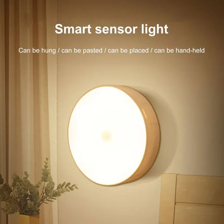 Automatic Emergency Smart Human Body Sensor LED Night Light with Wireless USB Charging and Magnetic Suction for Night Light Use