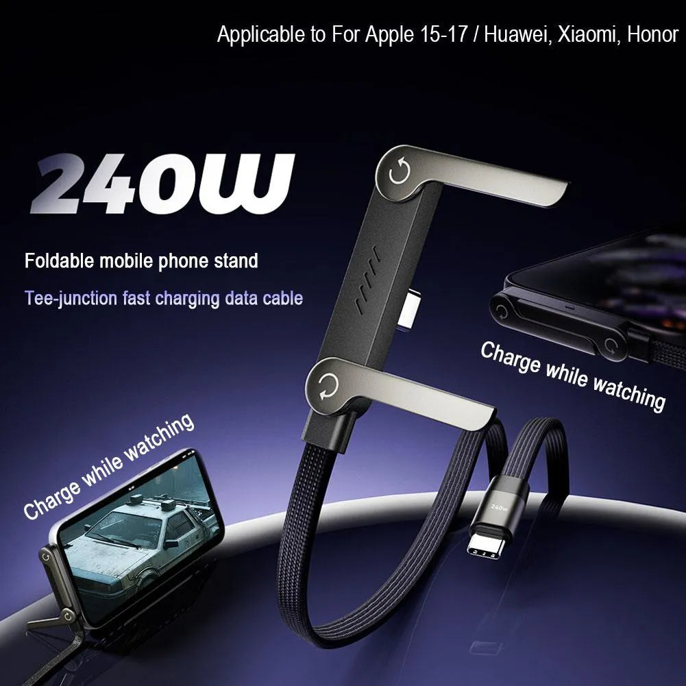 Fast Charging Cable With Foldable Mobile Phone Stand