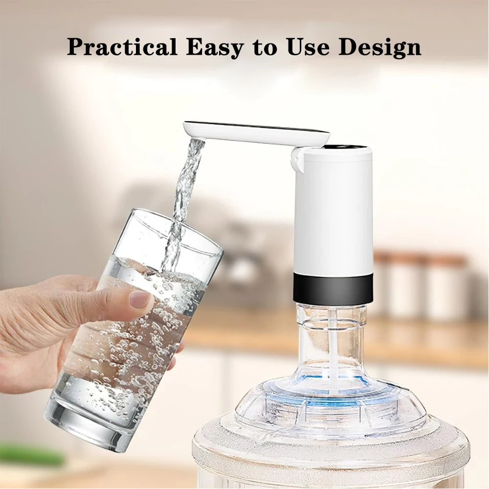 Rechargeable Water Dispenser Pump Foldable Desktop Automatic Drinking Water Machine with USB Charging for Home, Office, Travel, Camping