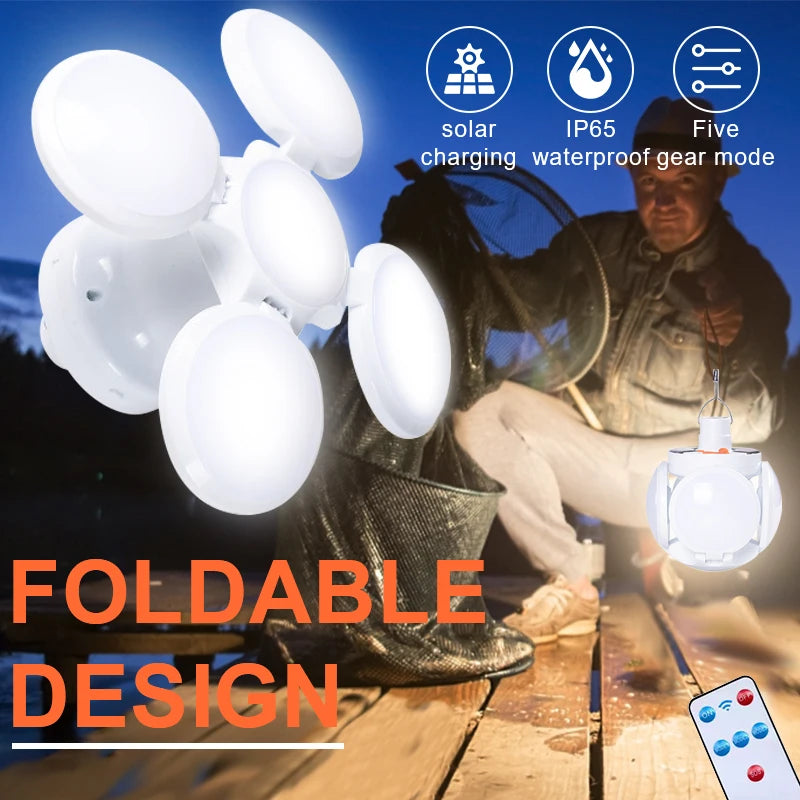 Solar Outdoor Folding Light Portable USB Rechargeable LED Bulb