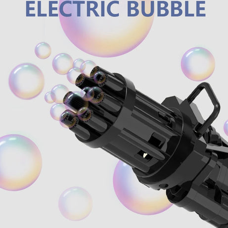 Automatic Gatling Bubble Gun Toys Electric Bubble Machine With Eight Hole Huge Amount Rotary Tube Bubble Machine For Kids Fun