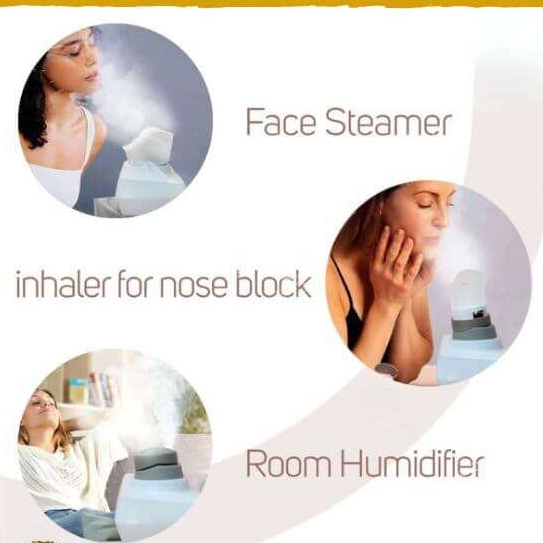 3 in 1 Steam Facial Vapor Therapy - Steam Facial, Baby Steamer, Room Humidifier For Inhaler Nose Blockage and Skin Moisturizer in Rs 1199