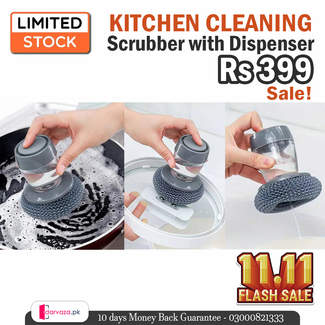 Kitchen Cleaning Dish Brush Scrubber with Soap Dispenser