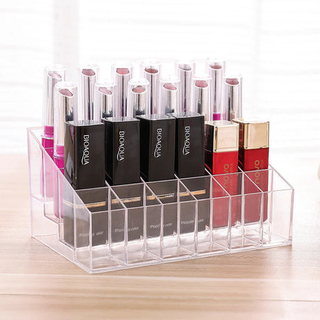 (Pack of 2) 24 Slots Acrylic Lipstick Organizer Holder For Makeup and Cosmetics