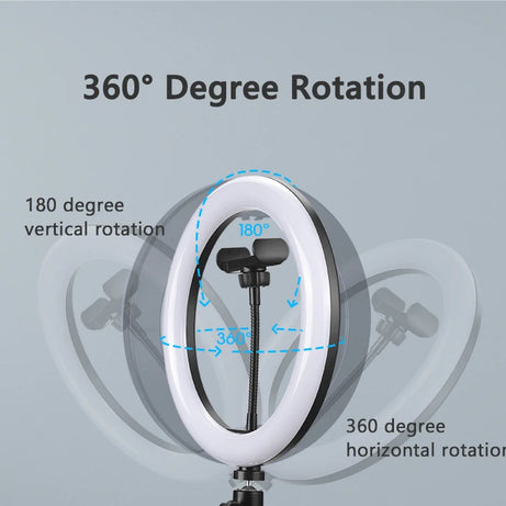 LED Selfie Ring Light with Optional Tripod for Photography Tiktok Live Stream Makeup and Compatible with iPhone & Android