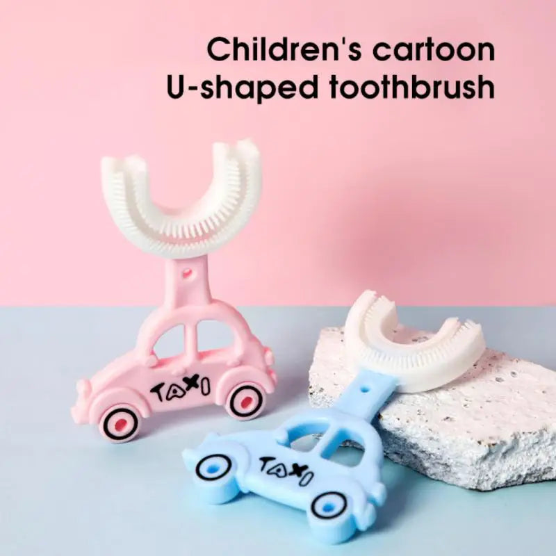 (Pack of 2) Taxi U Shape Teether Brush 360 Degrees Mouthpiece Tooth Brush For Toddlers