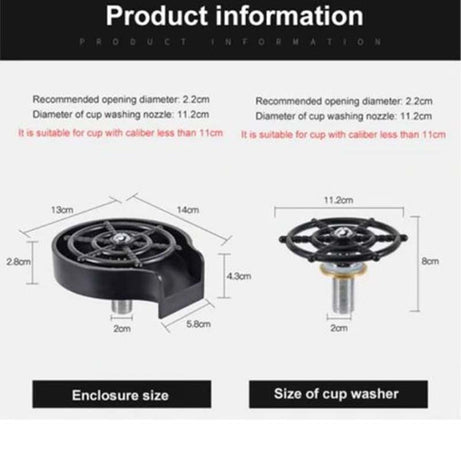 Automatic Cup Washer Kitchen Sink Glass Rinser Faucet Attachment Bottle Quick Flushing Device Water Saving Cleaner