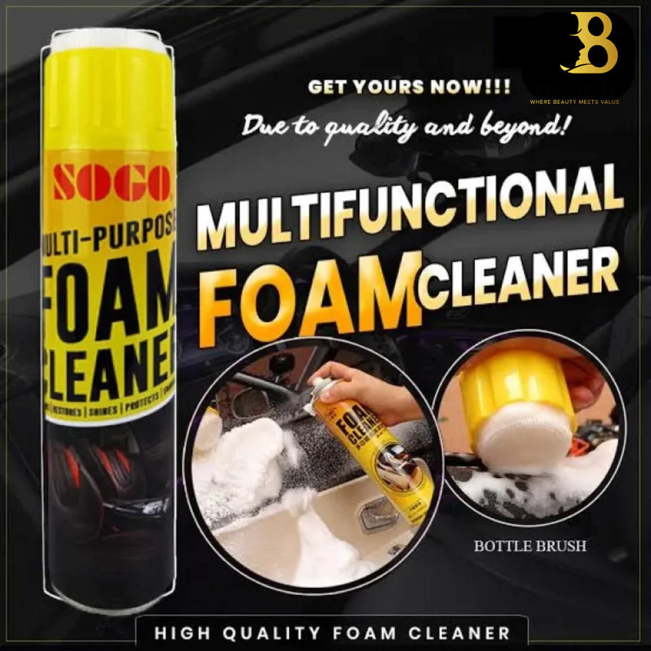 Multi Purpose Foam Cleaner For Cleaning Vinyl and Fabric Upholstery, Floor Mats, Carpets, Leather, and Car Seats