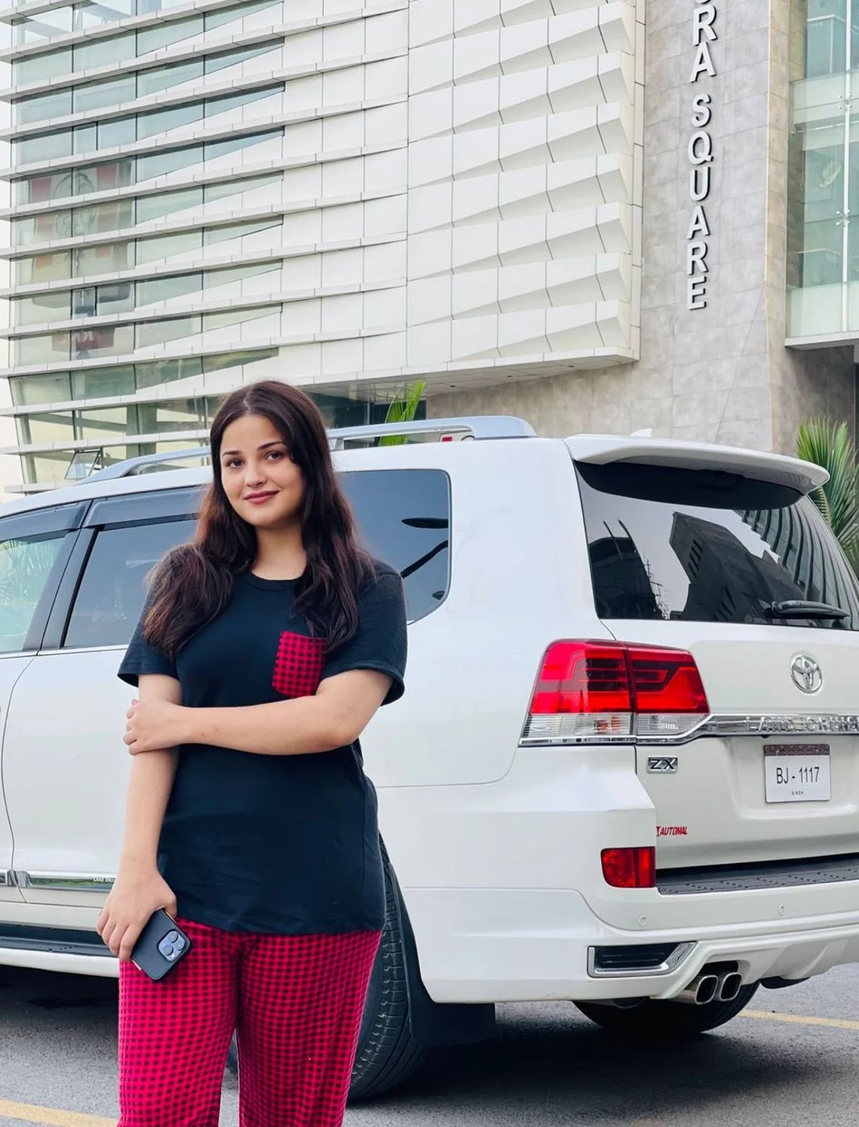 Black and Red Check Style Night Suit