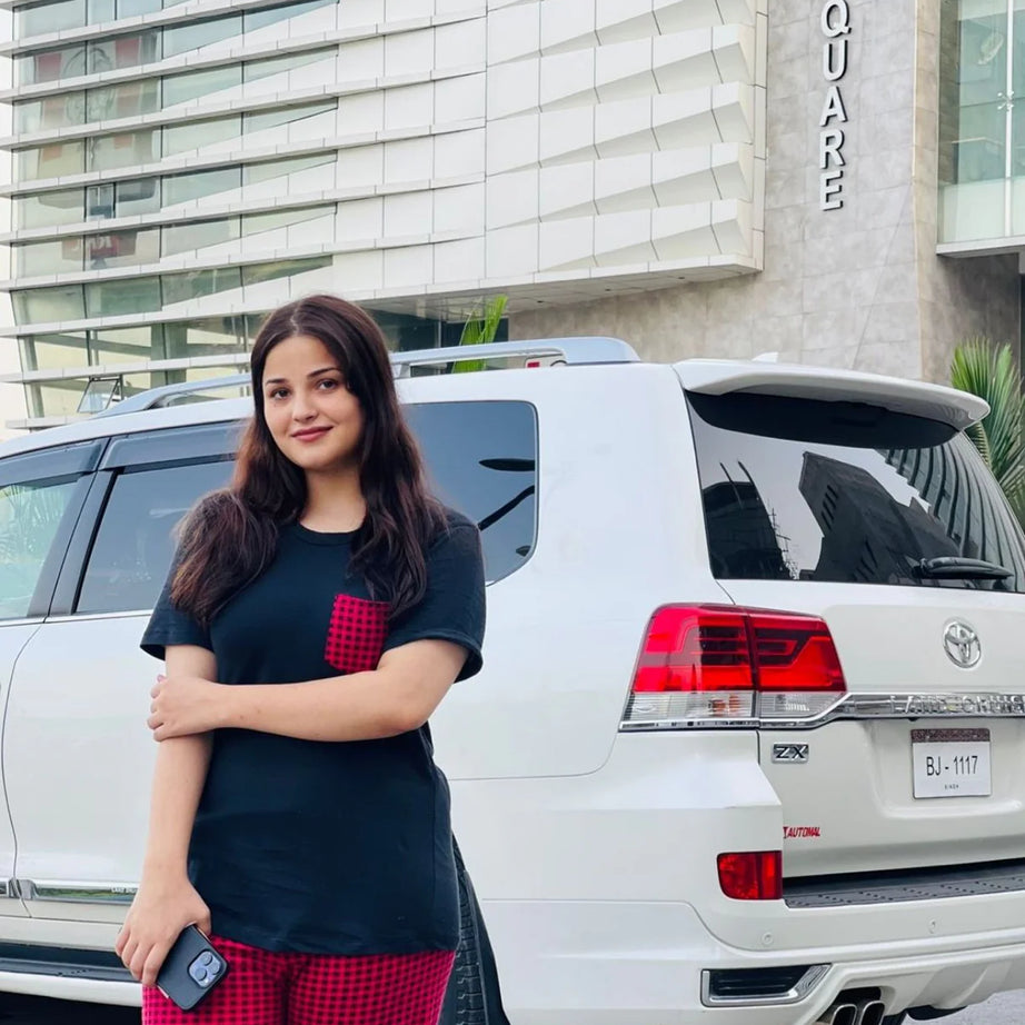 Black and Red Check Style Night Suit