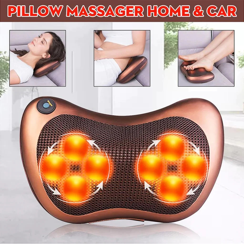 Electric Massager Pillow with Heating Function For Pain Relief and Neck / Back Relaxation