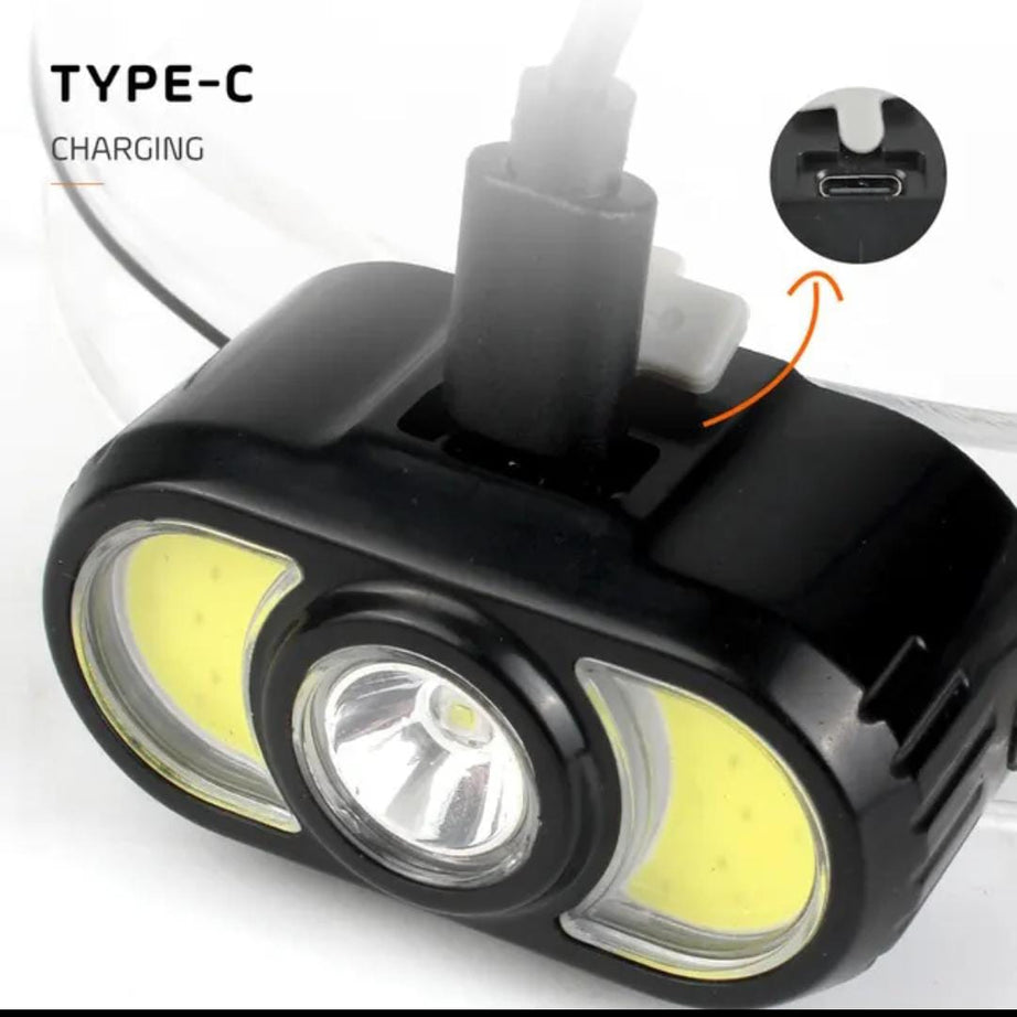 Rechargeable Camping Headlamp IPX4 Waterproof 150LM With Portable Flashlight Magnet Work Lamp Camping