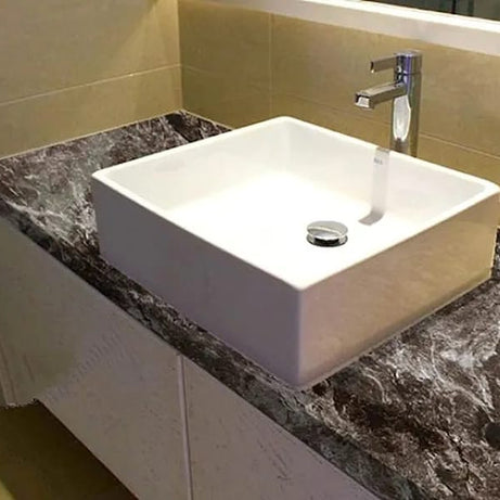 Brown Wall Paper Waterproof Heat Resistant Self Adhesive Anti Oil Kitchen Wallpaper Marble Sheet