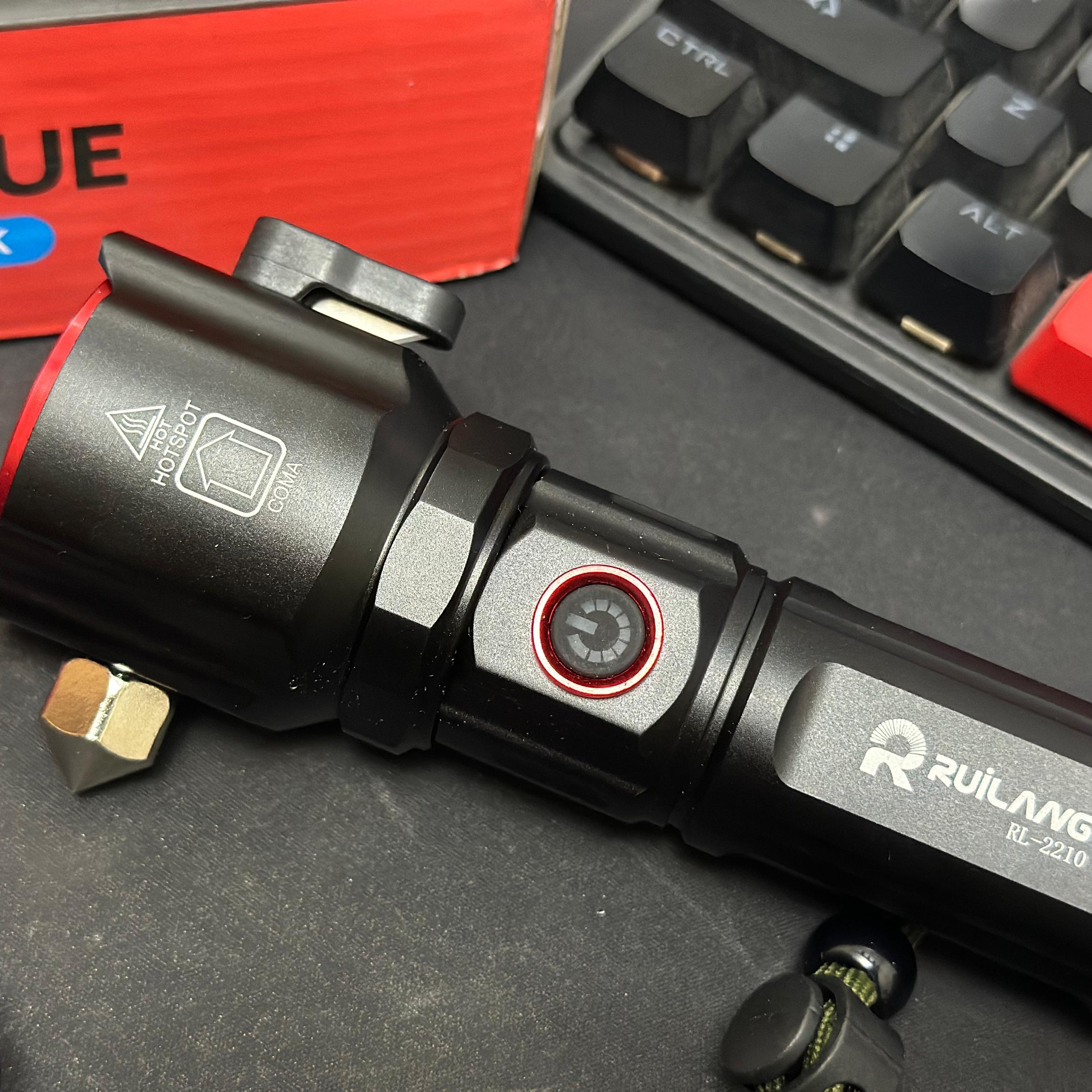 Super Bright Metal FlashLight Torch with adjustable focus Hammer and Mobile Power Bank