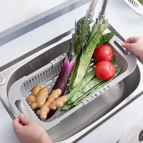 Adjustable Vegetable Drain Rectangular Plastic Basket for Dishwasher Vegetable Racks and Sinks