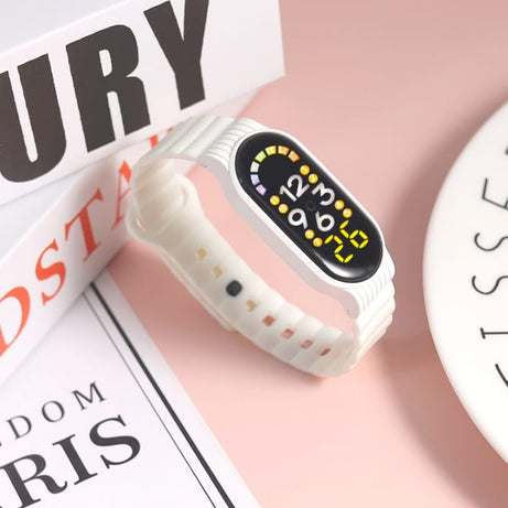 (Pack of 2) Waterproof Electronic Silicone Strap LED Display Smart Outdoor Sports Clock Wristwatch For Children Men and Women