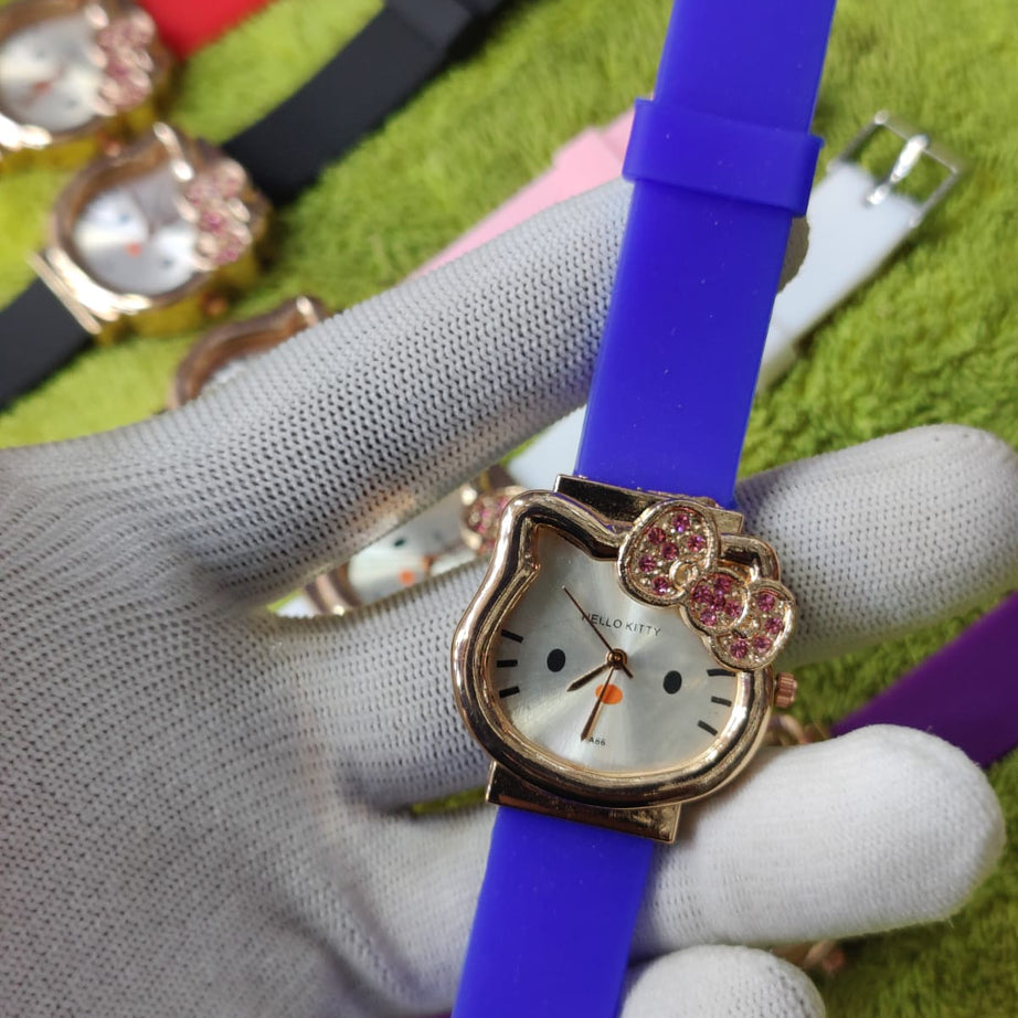 Beautiful Hello Kitty A86 Cartoon Cat Shaped Clock Dial Analog Wristwatch For Women